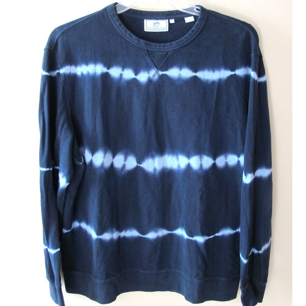 Southern Tide Tie Dye Sweatshirt Men's Large Blue Long Sleeve‎ Crew Neck